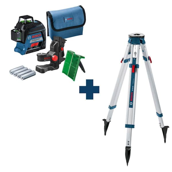 300 ft. Green Self-Leveling 360-° 3-Plane Laser Level, Fine Adjustment Mount Carrying Case with Tripod