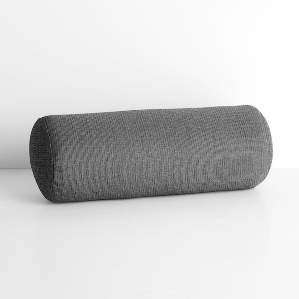 SORRA HOME Sunbrella Revive Charcoal Rectangle Outdoor Bolster Pillow
