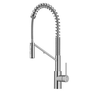 Oletto 2-in-1 Commercial Style Pull-Down Single Handle Water Filter Kitchen Faucet in Spot-Free Stainless Steel