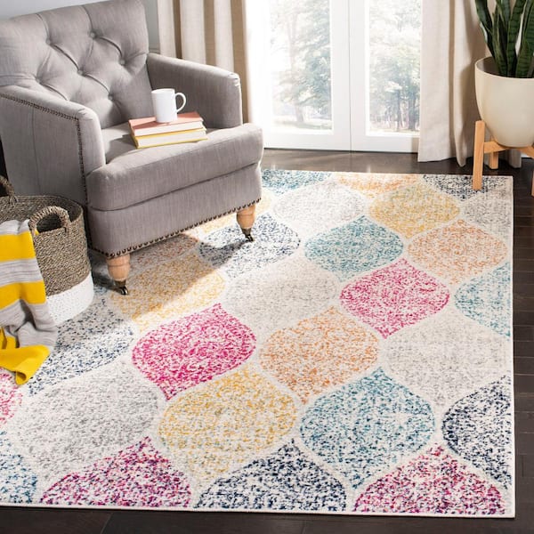 Madison Cream/Yellow 7 ft. x 7 ft. Square Medallion Area Rug