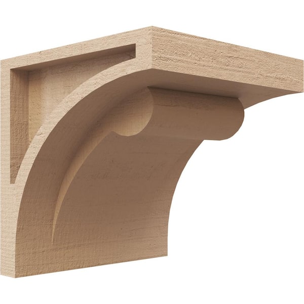 Ekena Millwork 5 in. x 5 in. x 5 in. Series 1 Wide Viola Rough Cedar Woodgrain Timberthane Polyurethane Corbel, Primed Tan