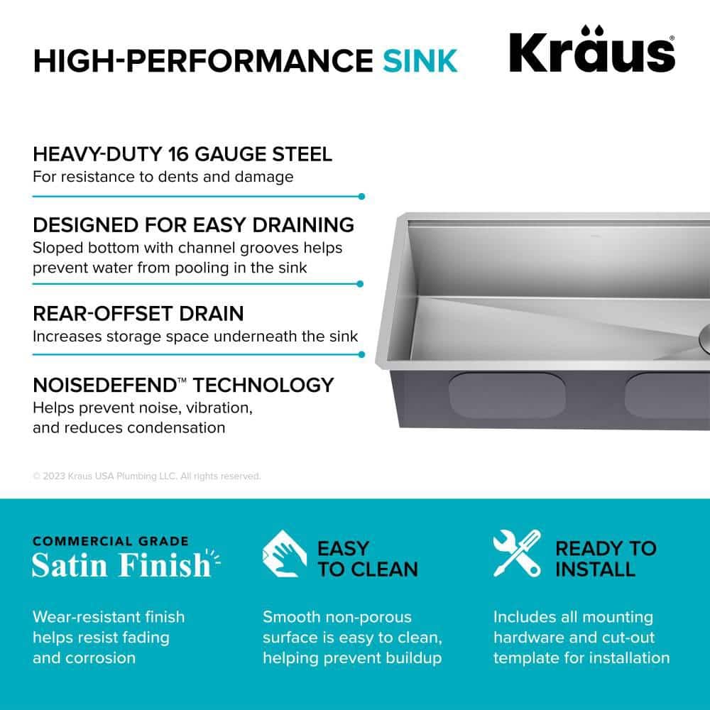 Kore 36" Stainless Steel Drop-in Farmhouse Kitchen Sink