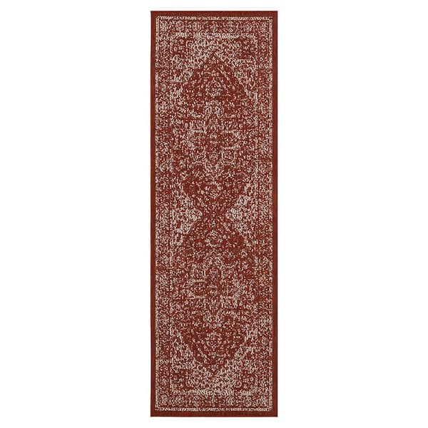 PLAYA RUG Zaria Red 2 ft. x 8 ft. Indoor/Outdoor Area Rug