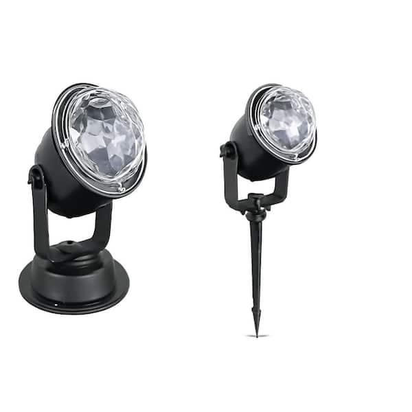 600-Lumen Christmas Outdoor Projector Lights-15-Colors Water Wave Ocean Effect, Black Integrated LED Floodlight