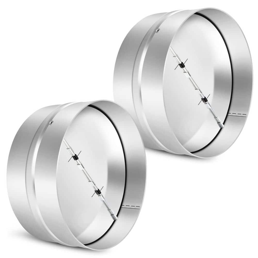 2-Piece Bathroom Accessory Set in Silver, 8 in. Draft Blocker Backdraft Damper Duct Draft Stopper Fan Vent Deflector price history on PriceWatchPro