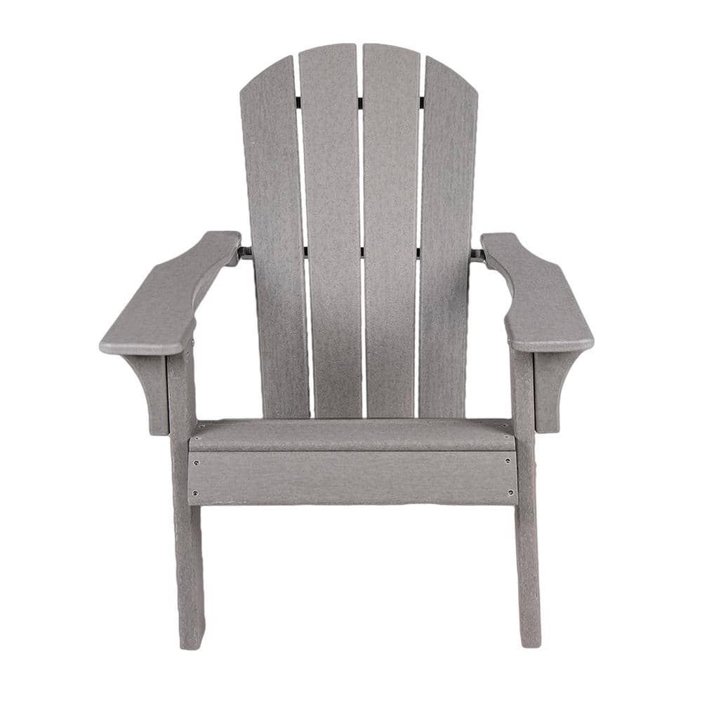 Classic Gray Plastic Adirondack Chair 1 Pack XBGR4PADLKC The Home Depot   Plastic Adirondack Chairs Xbgr4padlkc 64 1000 