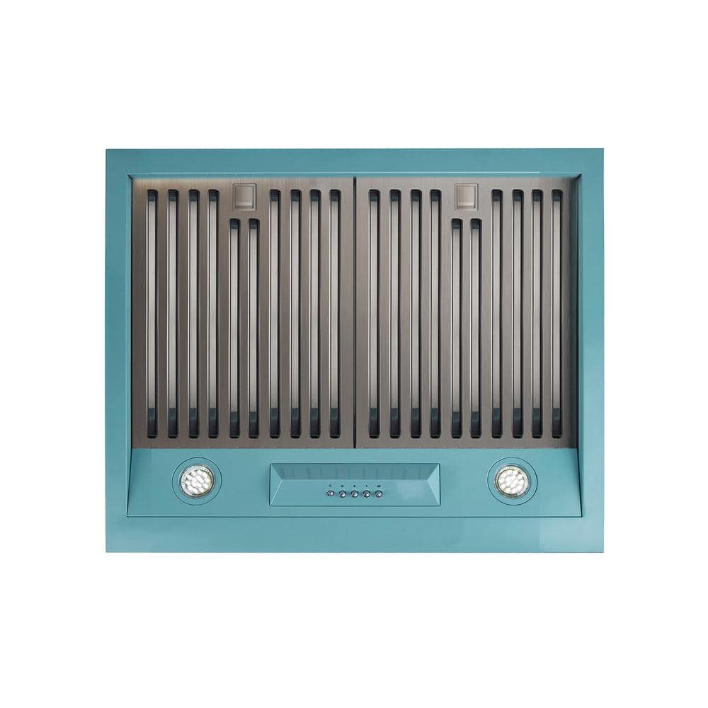 Ocean Mist Turquoise 24" Stainless Steel Under Cabinet Range Hood