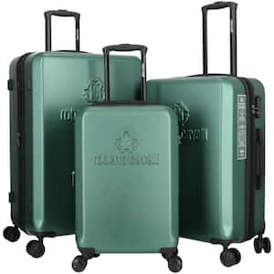 Roberto Cavalli Luxury 3-Piece Green Expandable Hard Shell with 8 Spinner Wheels Luggage Set