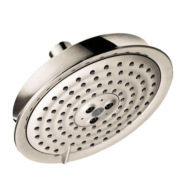 Hansgrohe Raindance C 150 3-Spray Patterns 6 in. Wall Mount Fixed Showerhead in Polished Nickel