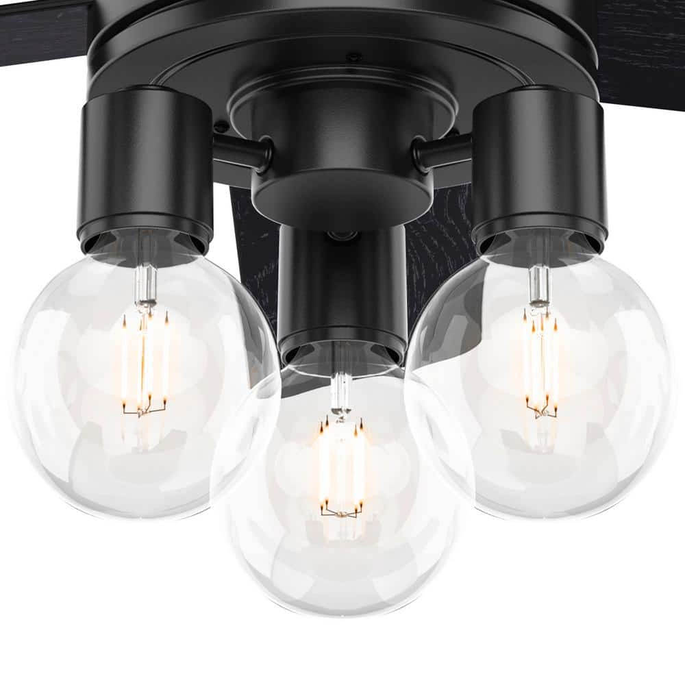 Matte Black 44" Ceiling Fan with LED Light and Remote Control