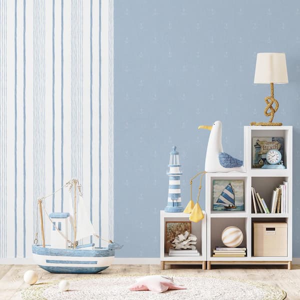 Hand Drawn Stripe Blue Wallpaper