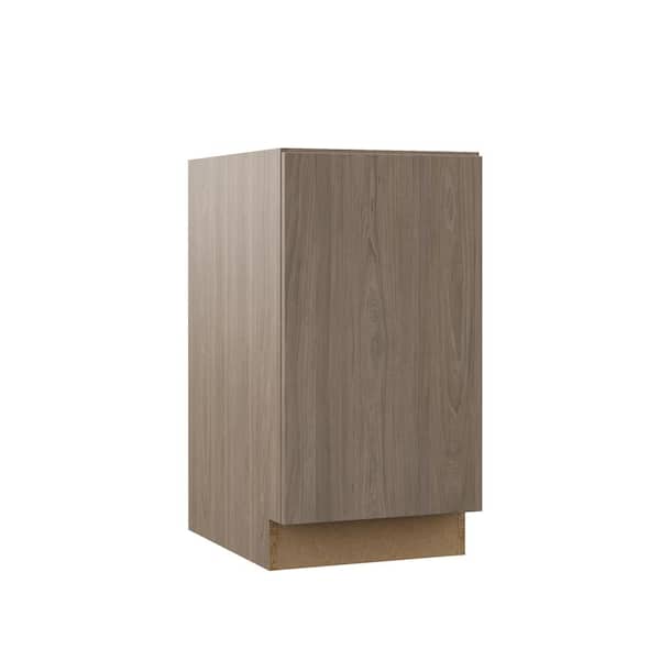 Hampton Bay Designer Series Edgeley Assembled 18x34.5x23.75 in. Full Height Door Base Kitchen Cabinet in Driftwood