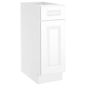 12-in W X 24-in D X 34.5-in H in Raised Panel White Plywood Ready to Assemble Floor Base Kitchen Cabinet with 1 Drawer