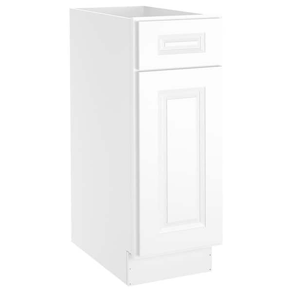HOMEIBRO 12-in W X 24-in D X 34.5-in H in Raised Panel White Plywood Ready to Assemble Floor Base Kitchen Cabinet with 1 Drawer