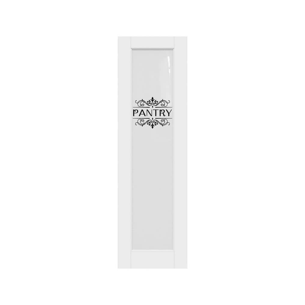 24 in. x 80 in. Solid Core 1-Lite Frosted Glass White Primed MDF Interior Door Slab with Peel Pantry Sticker for Storage price history on PriceWatchPro