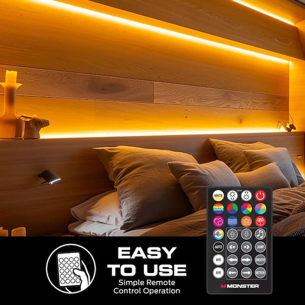 Monster 50ft USB Powered RGB Color Flow Sound-Reactive LED Strip