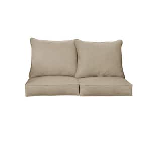 25 in. x 25 in. Sunbrella Deep Seating Indoor/Outdoor Loveseat Cushion Canvas Taupe