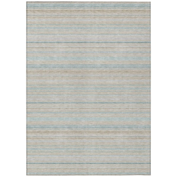 Chantille Machine Washable Indoor/Outdoor Abstract ACN3106 Linen 9 ft. x 12 ft. Area Rug
