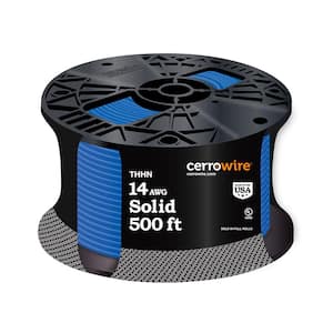 500 ft. 14 Gauge Blue Solid Copper THHN Wire