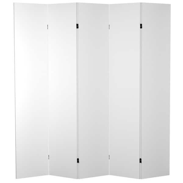 7 ft. White Do It Yourself Canvas 5-Panel Room Divider