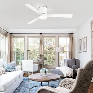 Sawyer III 52 in. Integrated LED Indoor White Ceiling Fan with Light and Remote Control Included