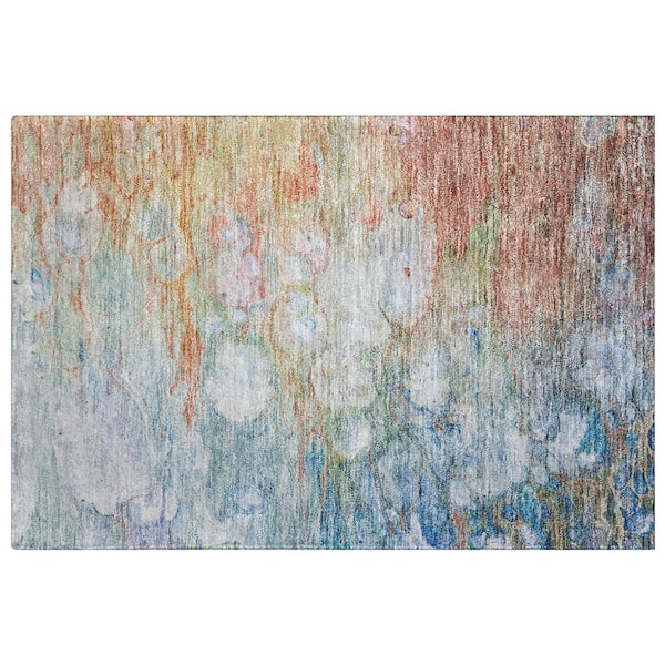 Dream Shag Premium Machine Washable Abstract ADS698 Olive 9 ft. x 12 ft. Area Rug