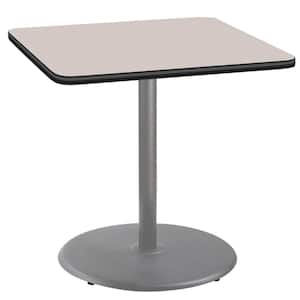36 in. Square CT Series Gray Laminate Composite Wood Core Top Grey Steel Column Dining Table 36 in. Height (Seats 4)