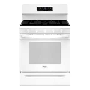 30 in. 5 Burners Freestanding Gas Range in White with Air Cooking Technology
