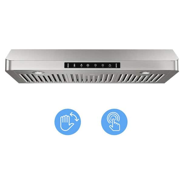 VIKIO PRO 36 in. 600 CFM Ducted Under Cabinet Range Hood in Stainless Steel Lighted with Adjustable LED and Touch panel