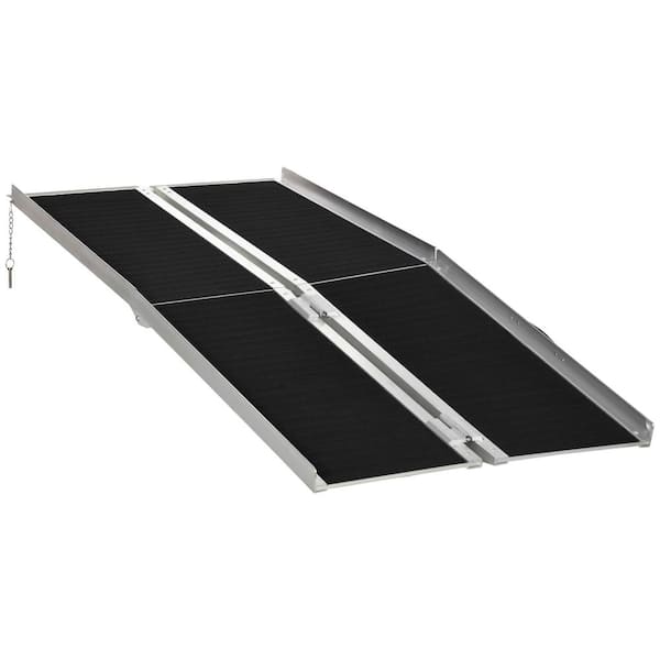 6 ft. Aluminum Portable Skidproof PVC Carpeted Folding Wheelchair Ramp
