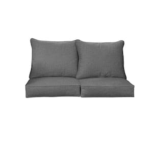 23 in. x 23.5 in. x 5 in. (4-Piece) Deep Seating Outdoor Loveseat Cushion in Sunbrella Revive Charcoal