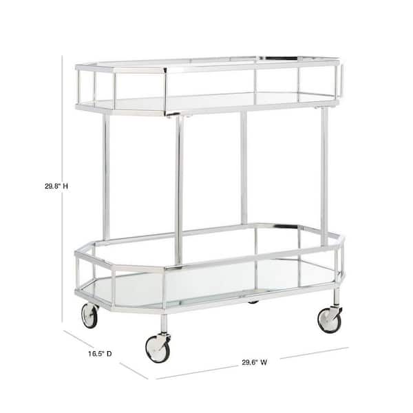 Safavieh Red Metal Base with Mirror Top Kitchen Cart (29.6-in x 16.5-in x 29.8-in) Safavieh Red Metal Base with Mirror Top Kitchen Cart (29.6-in x 16.5-in x 29.8-in)