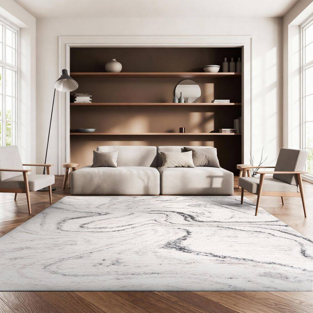 Fontana 10 ft. x 14 ft. Ivory/Gray Abstract Area Rug price history on PriceWatchPro