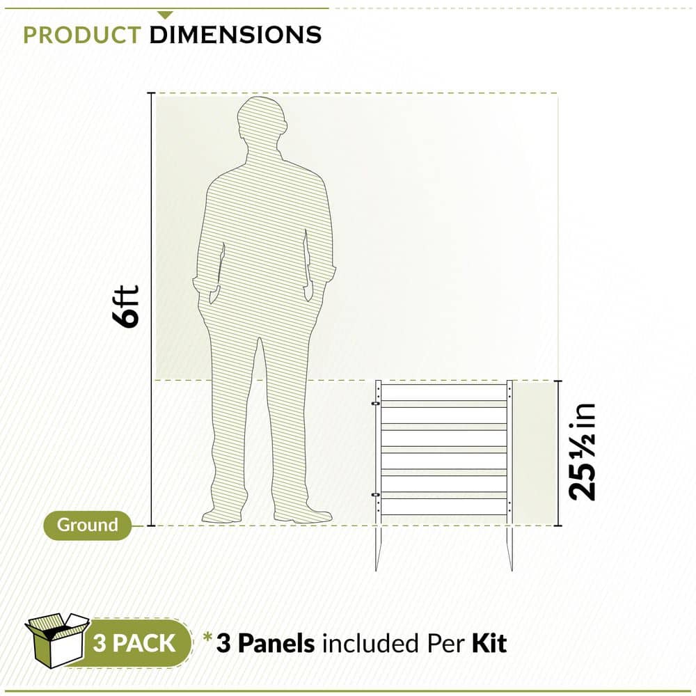 Maui 2-ft White Vinyl Square-Top Garden Fence Panels