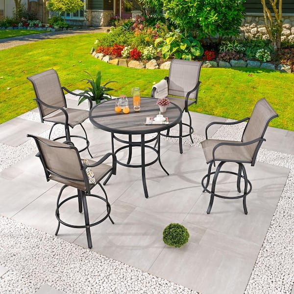 Patio Festival 5-Piece Round Metal Outdoor Dining Set