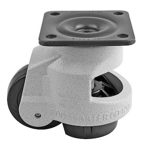 GD Series 3 in. Nylon Swivel Iconic Ivory Plate Mounted Leveling Caster with 2200 lb. Load Rating