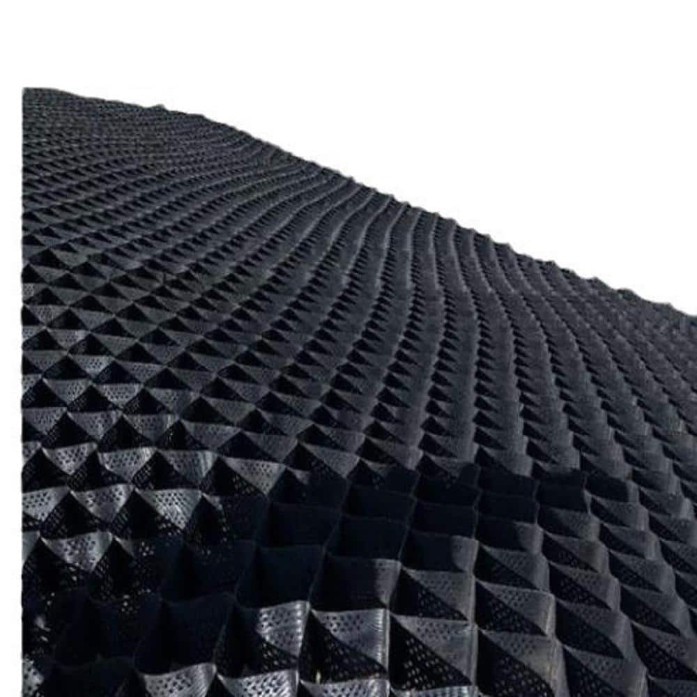 6.5 ft. x 13 ft. x 2 in. Black Plastic Geocell Used in Gardens, Paving, Lan