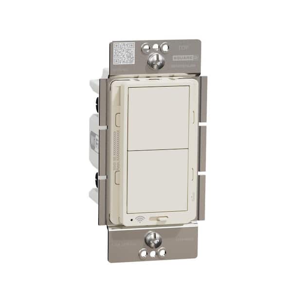 X Series 15 Amp 600 Watt Single-Pole/3-Way Wi-Fi Energy Monitor Rocker Dimmer Light Switch Back Wire Clamps Matte Almond