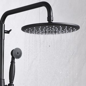Exposed Pipe Shower System with 10 in.Rainfall Shower Head and Handheld Shower in Matte Black