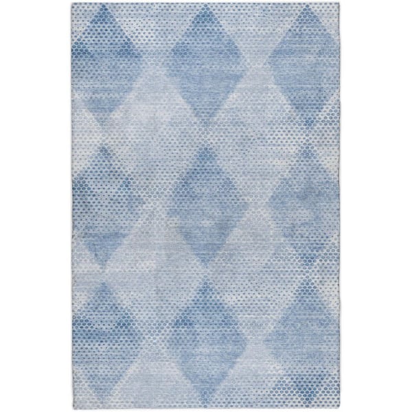 Dream Shag Premium Machine Washable Abstract ADS539 Blue 8 ft. x 10 ft. Area Rug