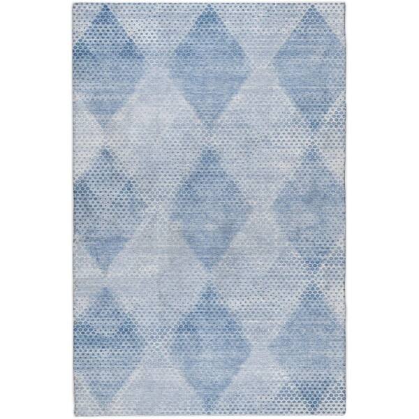 Dream Shag Premium Machine Washable Abstract ADS539 Blue 9 ft. x 12 ft. Area Rug