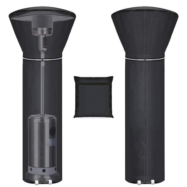 Unbranded Premium Material 89.5 in x 33.5 in. x 19.5 in. Black Fabric Patio Heater Cover with Zipper