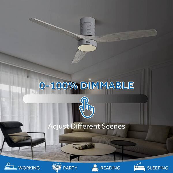 52 In Led Indoor Silver Ceiling Fans
