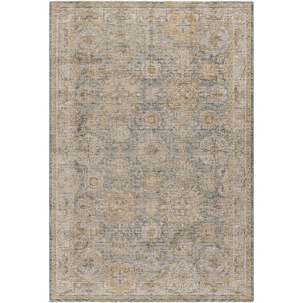 Naila Mustard Traditional Border 4 ft. x 6 ft. Area Rug