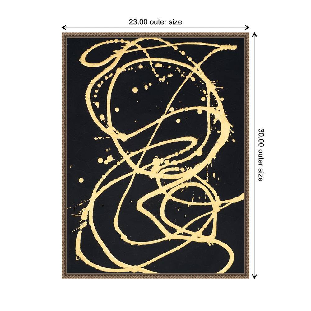 Large Gold and Black Abstract Canvas Framed Wall Art