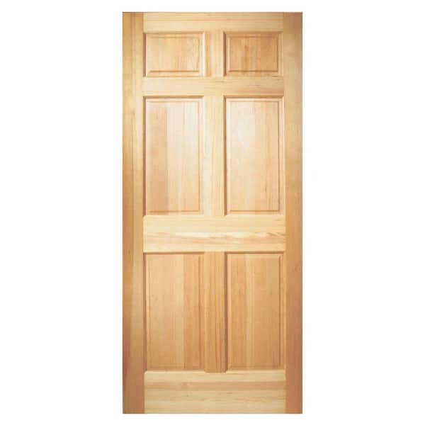 Steves & Sons 36 in. x 80 in. 6-Panel Rustic Unfinished Fir Wood Front Door Slab