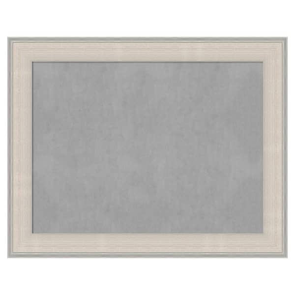 Amanti Art Cottage White Silver 28 in. x 22 in. Framed Magnetic Board