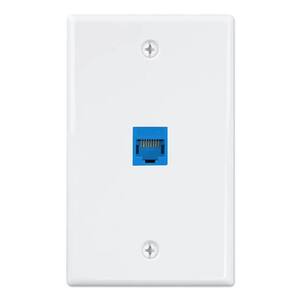 White 1-Gang Ethernet Wall Plate (5-Pack)