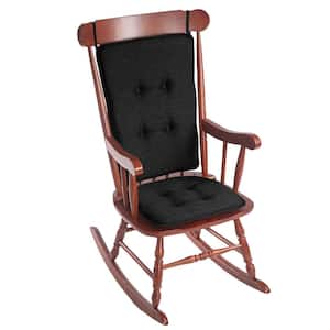 Gripper Embrace Black Tufted Rocking Chair Cushion Set