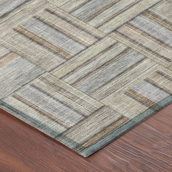 Chantille Machine Washable Indoor/Outdoor Abstract ACN2802 Khaki 10 ft. x 14 ft. Area Rug